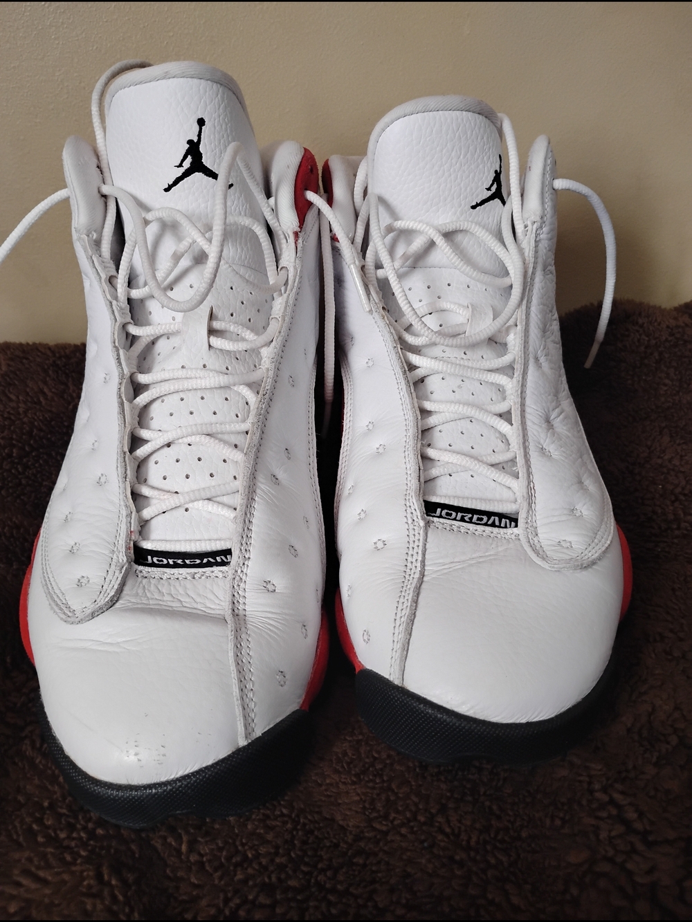 Jordan White High-Top Sneakers with Black Logo - Picture 10 of 12
